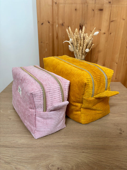 Trousse de toilette double vanity en velours personnalisable