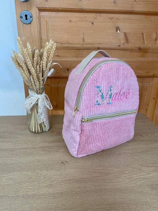 Sac à dos crèche personnalisé – Modèle mini sac Valentine en velours