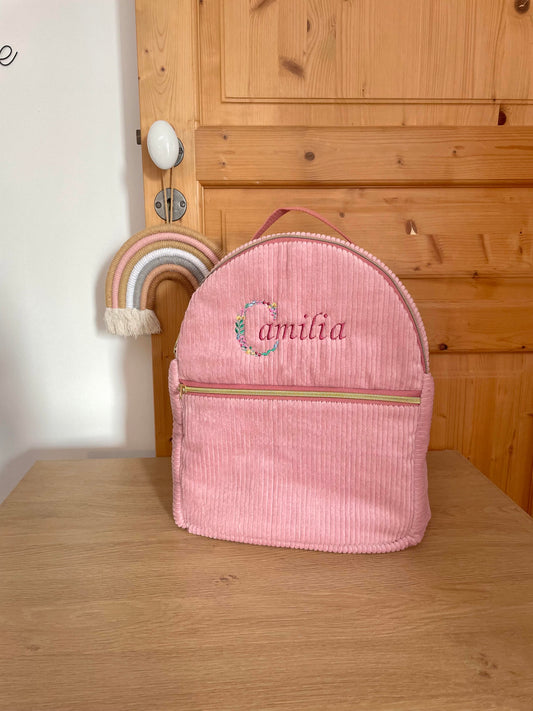Sac à dos personnalisable maternelle – Modèle Sac Camilia en velours