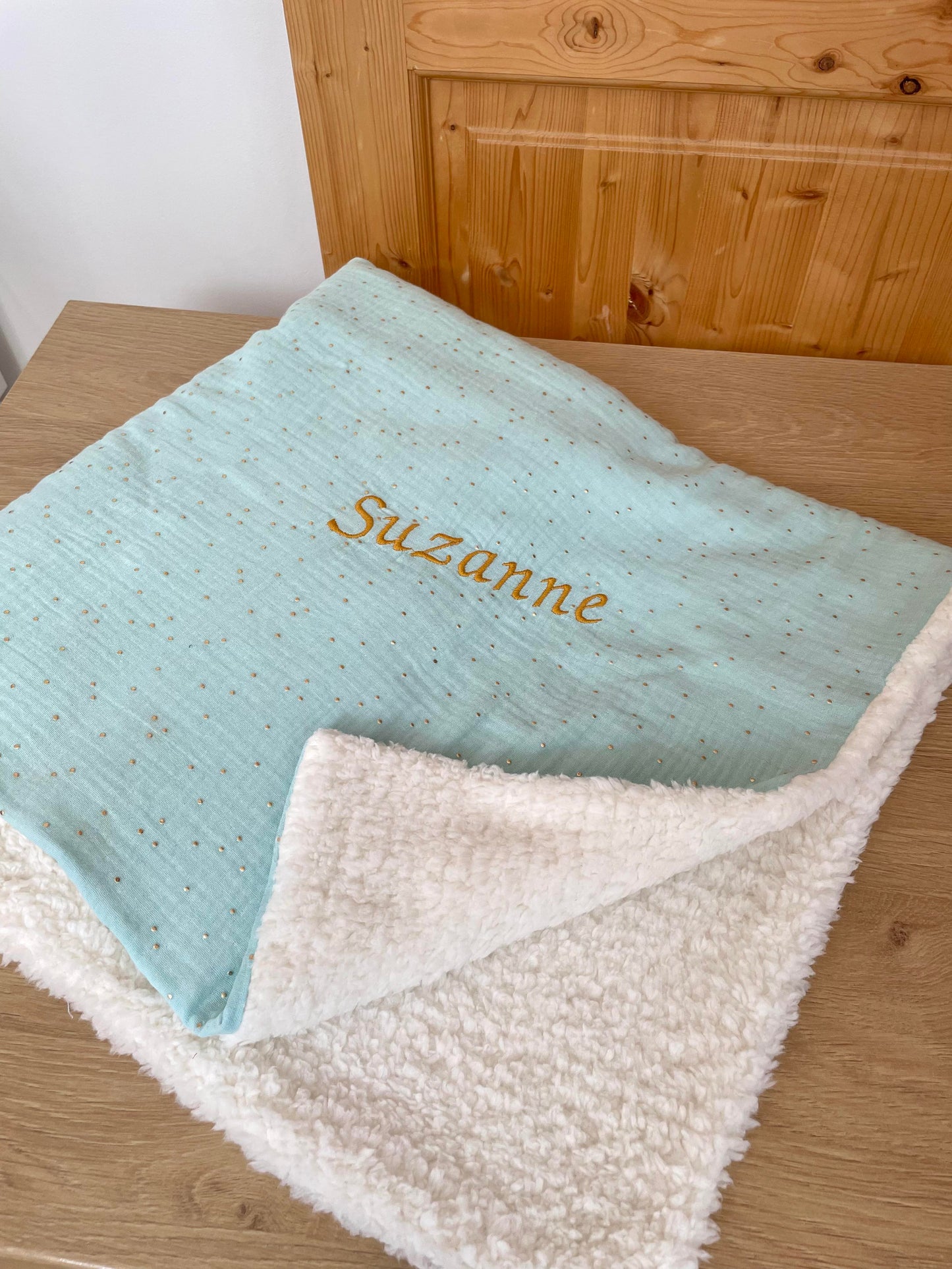 Couverture personnalisée naissance brodée du prénom