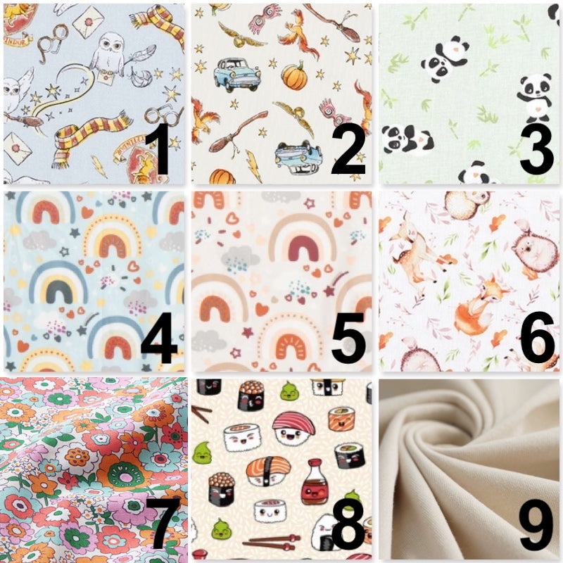 Pochette à langer nomade – Velours uni et coton à motifs