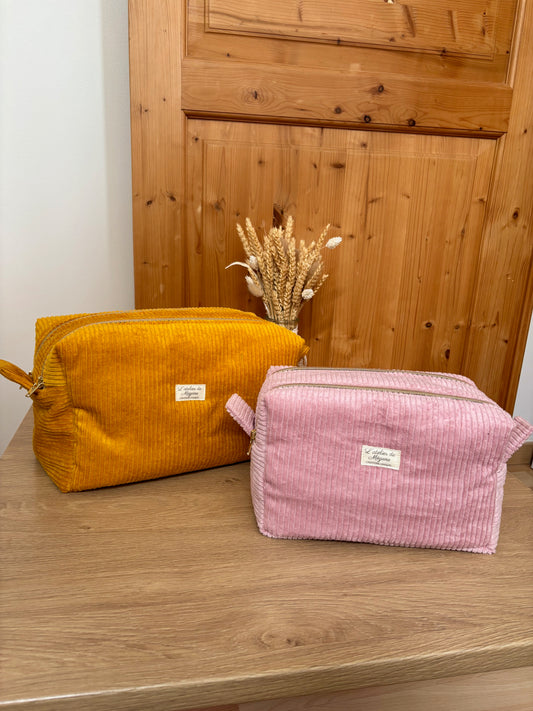 Trousse de toilette double vanity en velours personnalisable