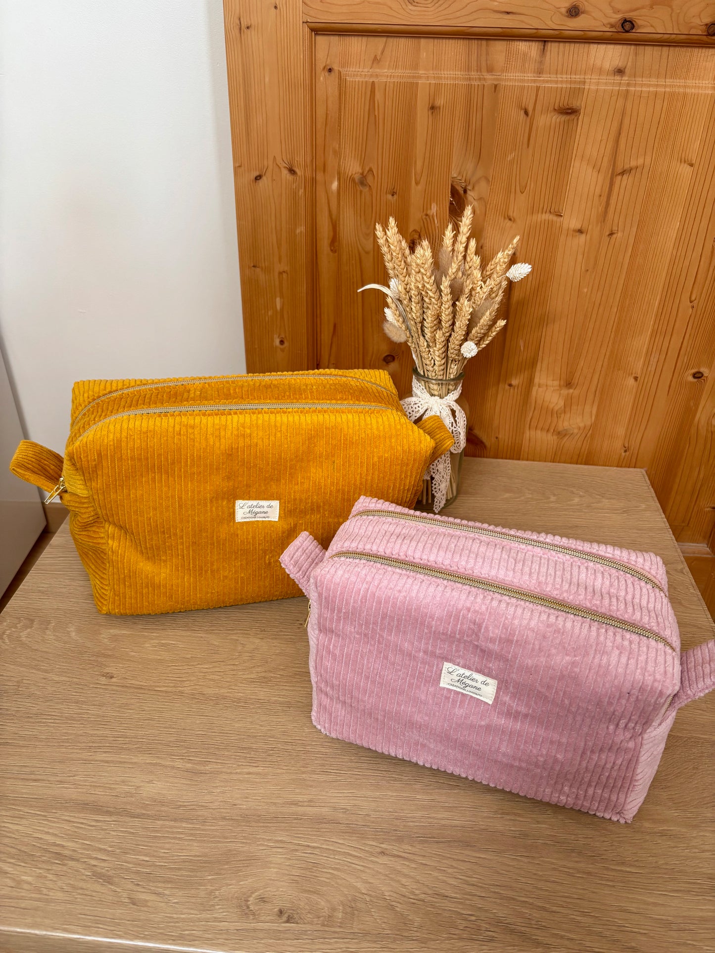 Trousse de toilette double vanity en velours personnalisable