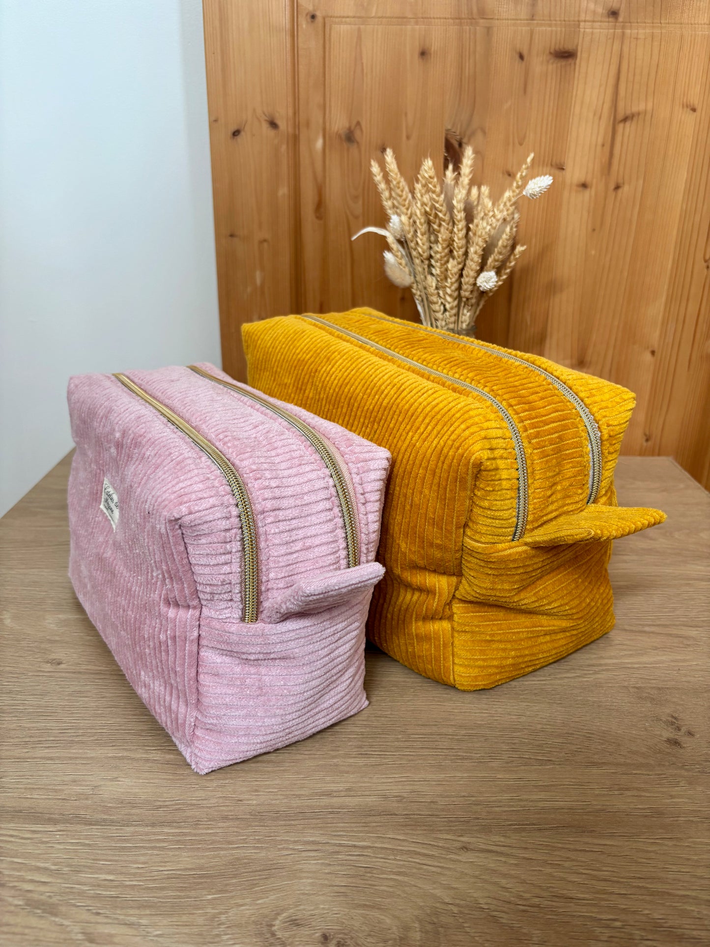 Trousse de toilette double vanity en velours personnalisable