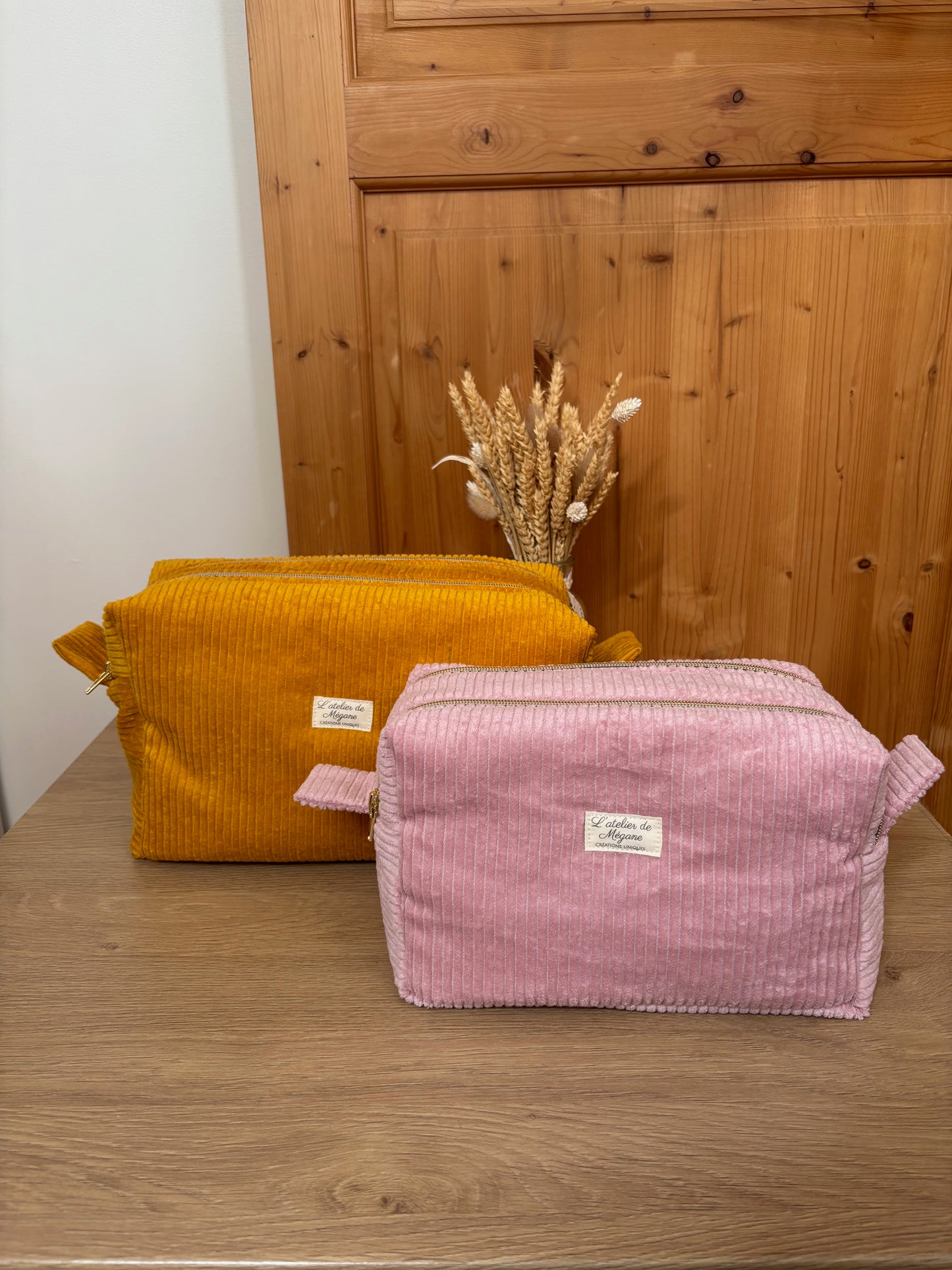 Trousse de toilette double vanity en velours personnalisable