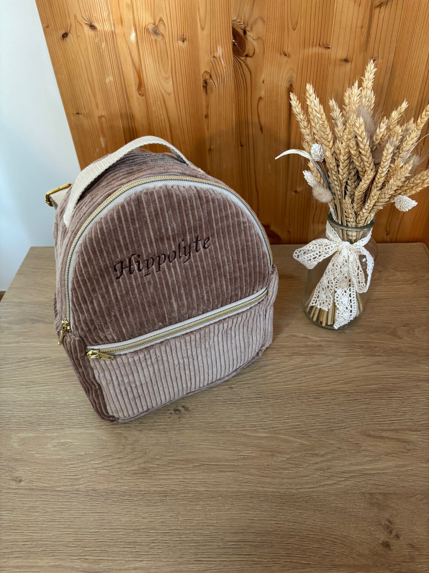 Sac à dos crèche personnalisé – Modèle mini sac Valentine en velours