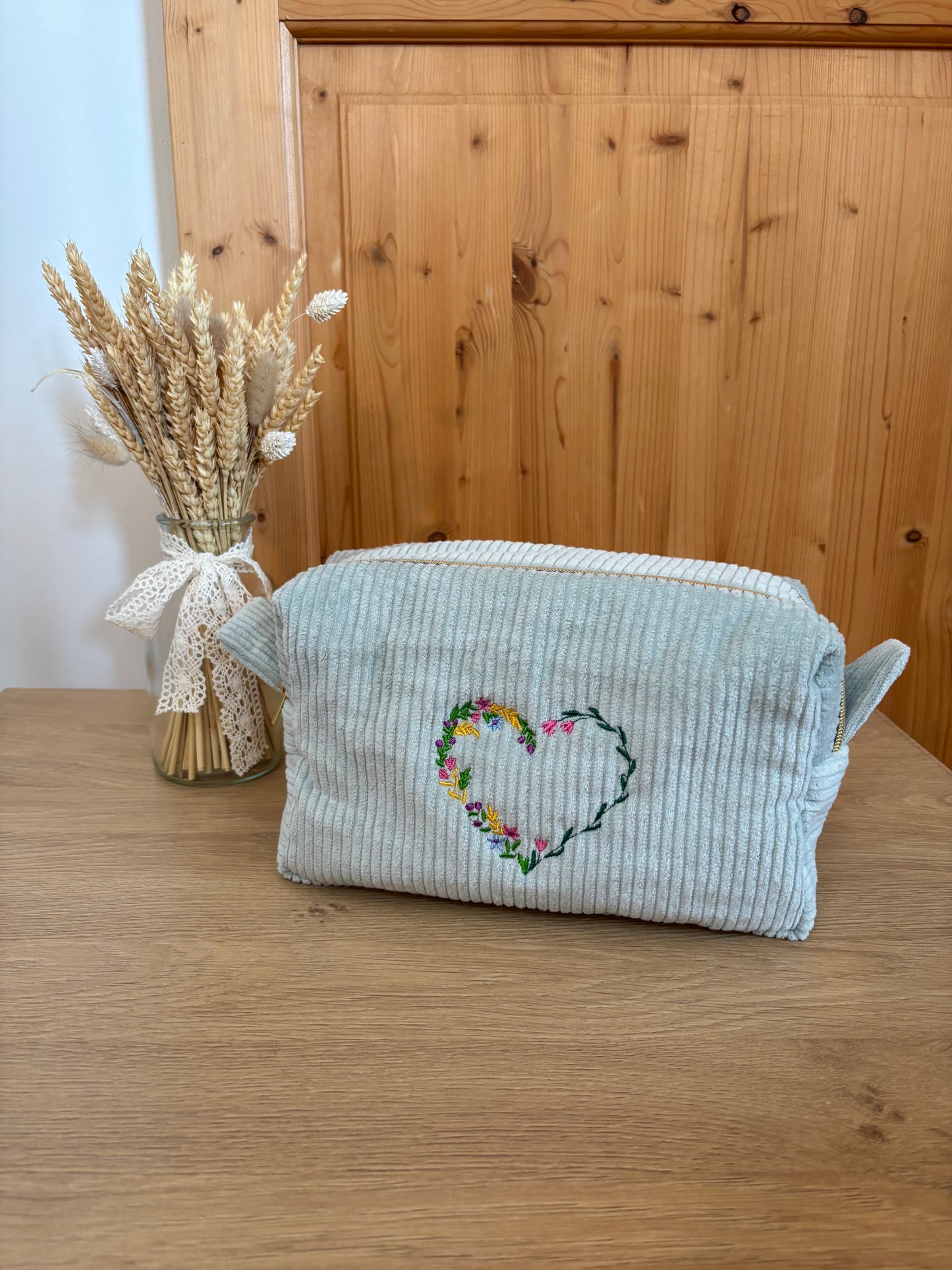 Trousse de toilette double vanity en velours personnalisable