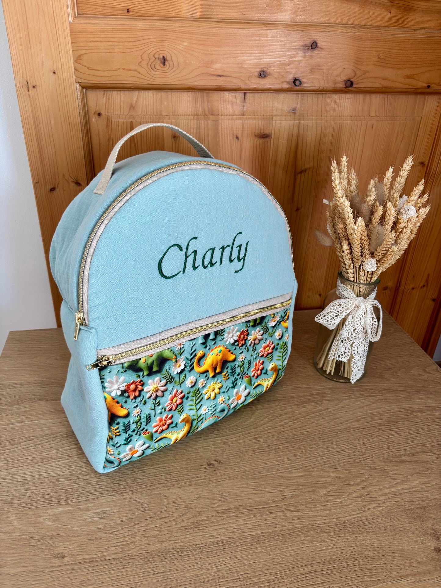 Sac à dos personnalisable maternelle – Modèle Sac Camilia en double gaze
