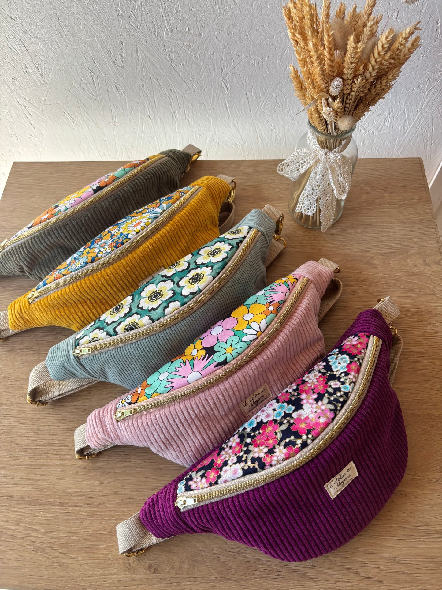 Banane fleurie velours femme et enfant