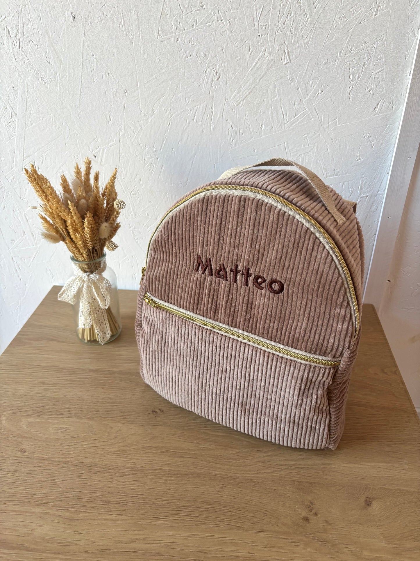 Sac à dos personnalisable maternelle – Modèle Sac Camilia en velours