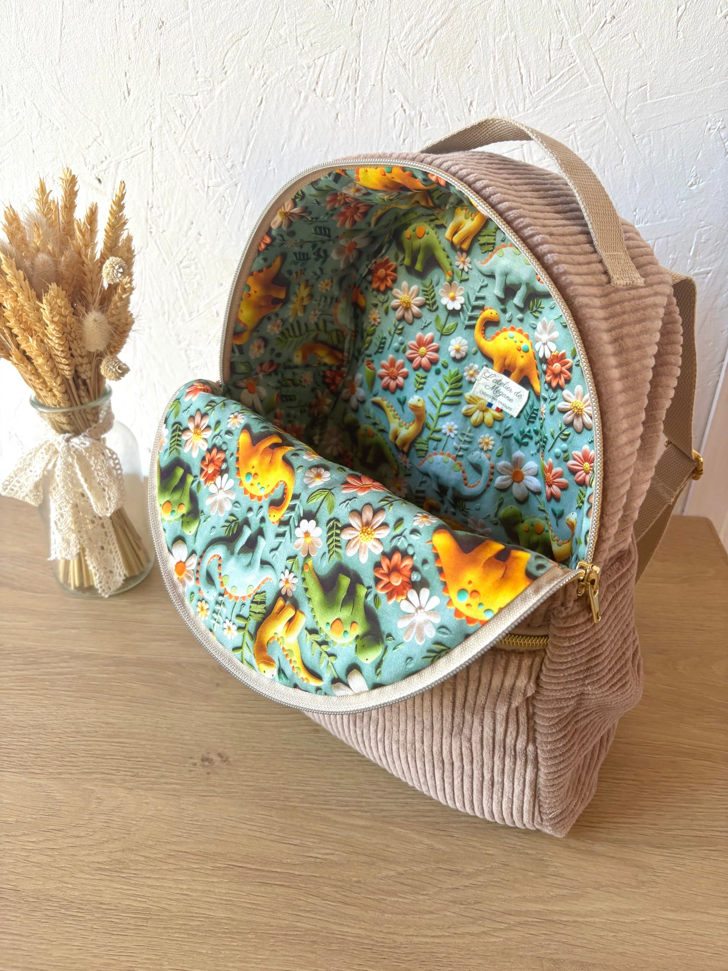 Sac à dos personnalisable maternelle – Modèle Sac Camilia en velours