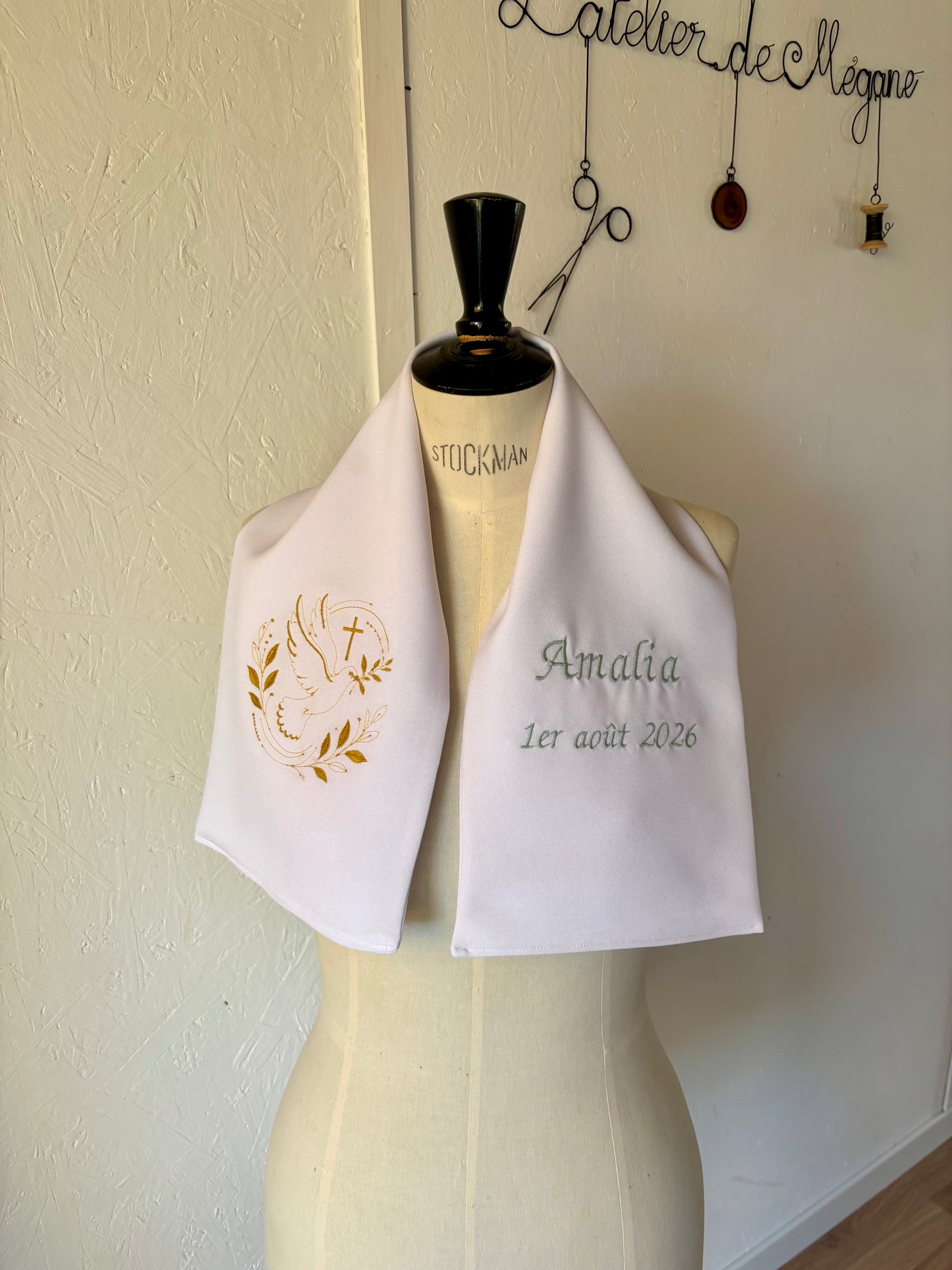 Étole de baptême personnalisée pour bébé & enfant