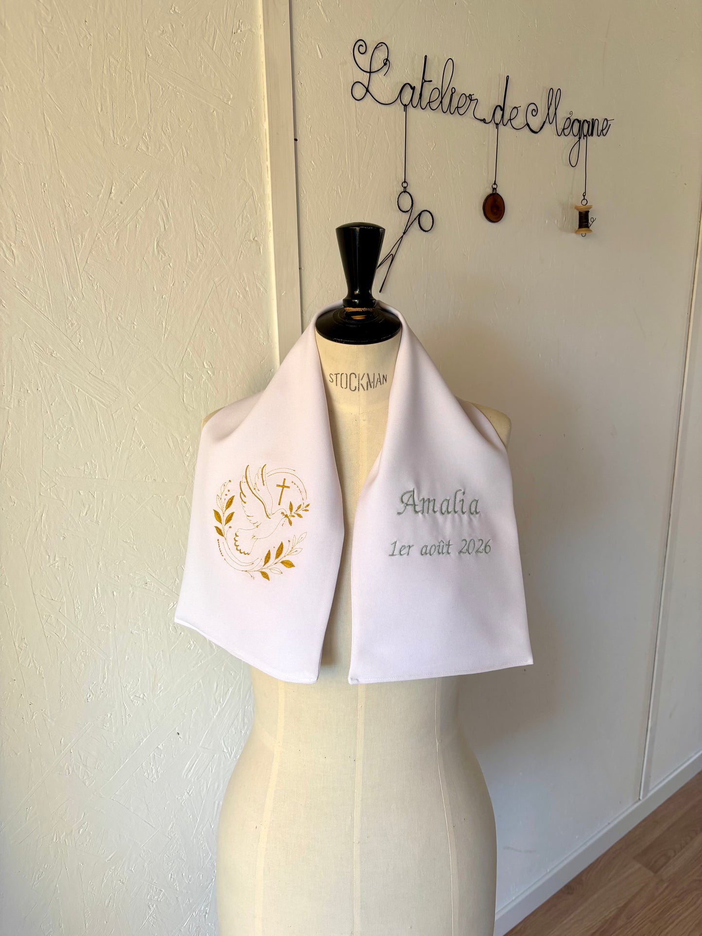 Étole de baptême personnalisée pour bébé & enfant