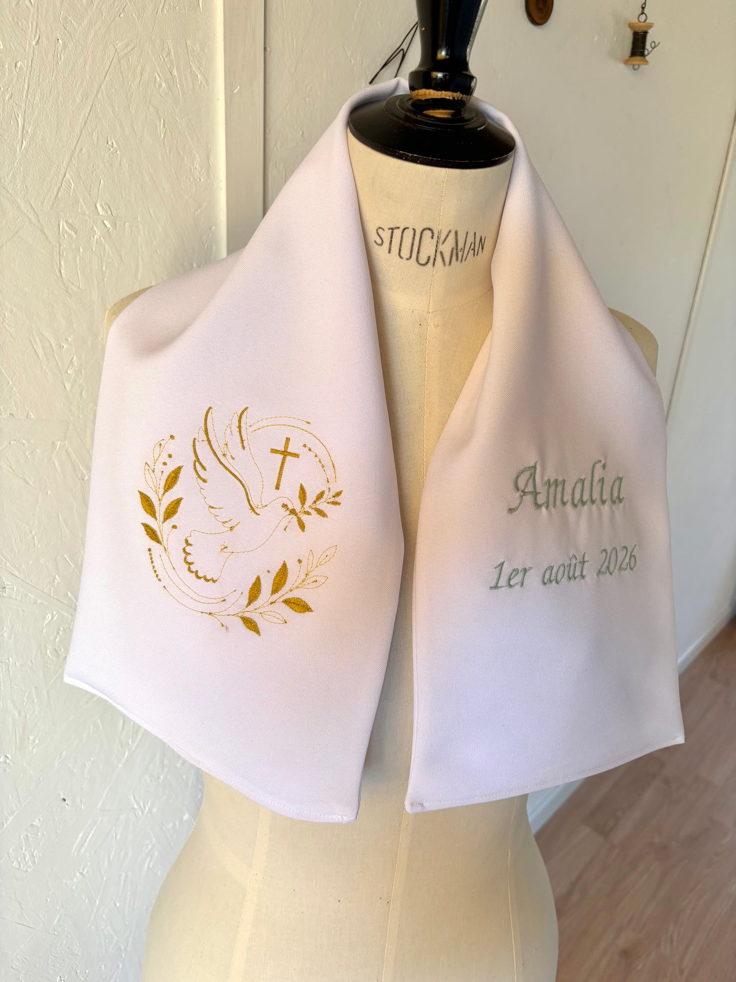 Étole de baptême personnalisée pour bébé & enfant