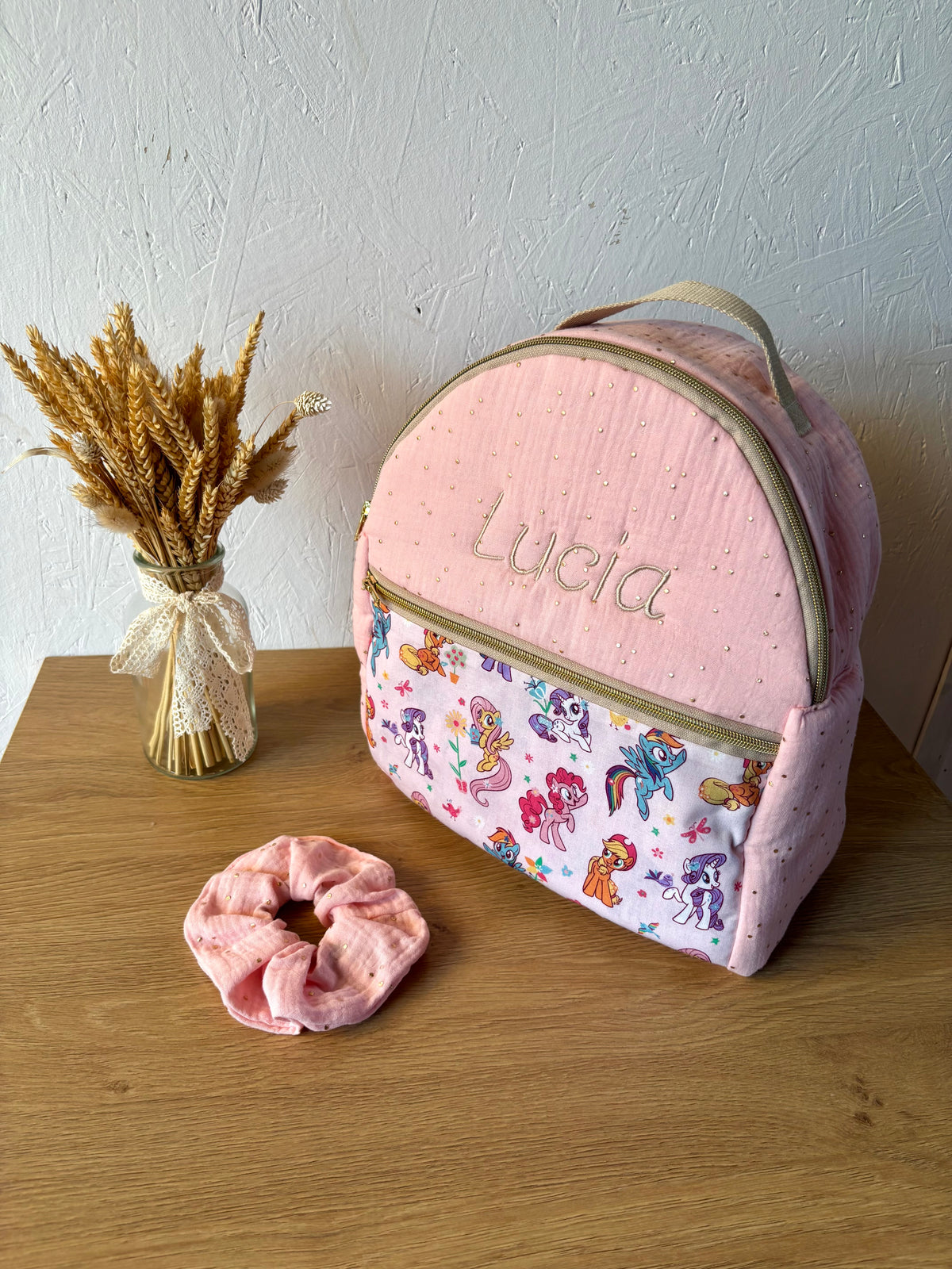 Sac à dos personnalisable maternelle – Modèle Sac Camilia en double gaze