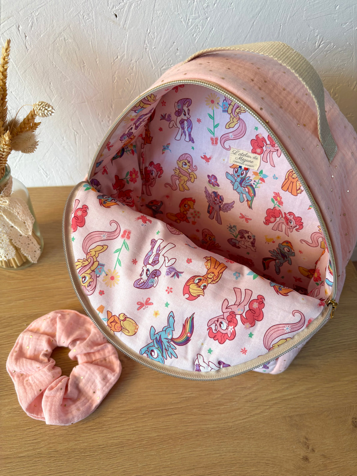 Sac à dos personnalisable maternelle – Modèle Sac Camilia en double gaze