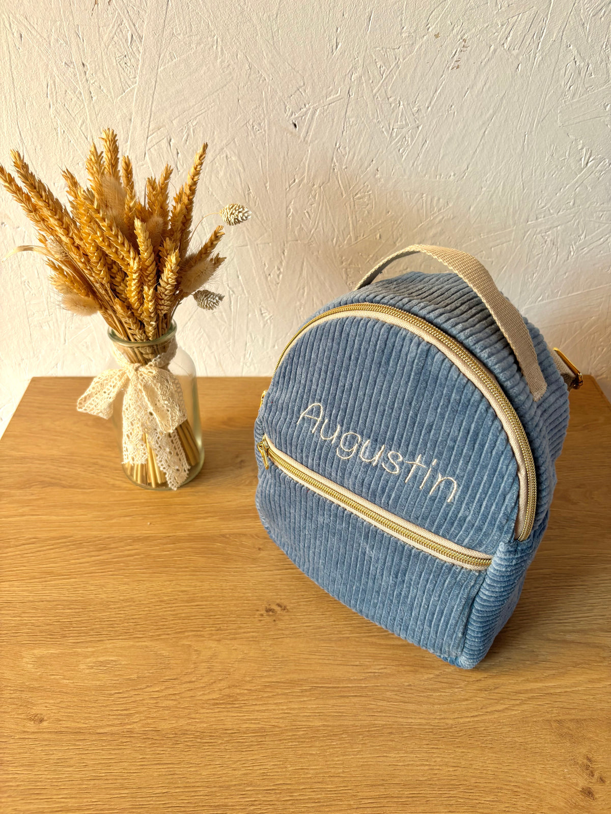 Sac à dos crèche personnalisé – Modèle mini sac Valentine en velours