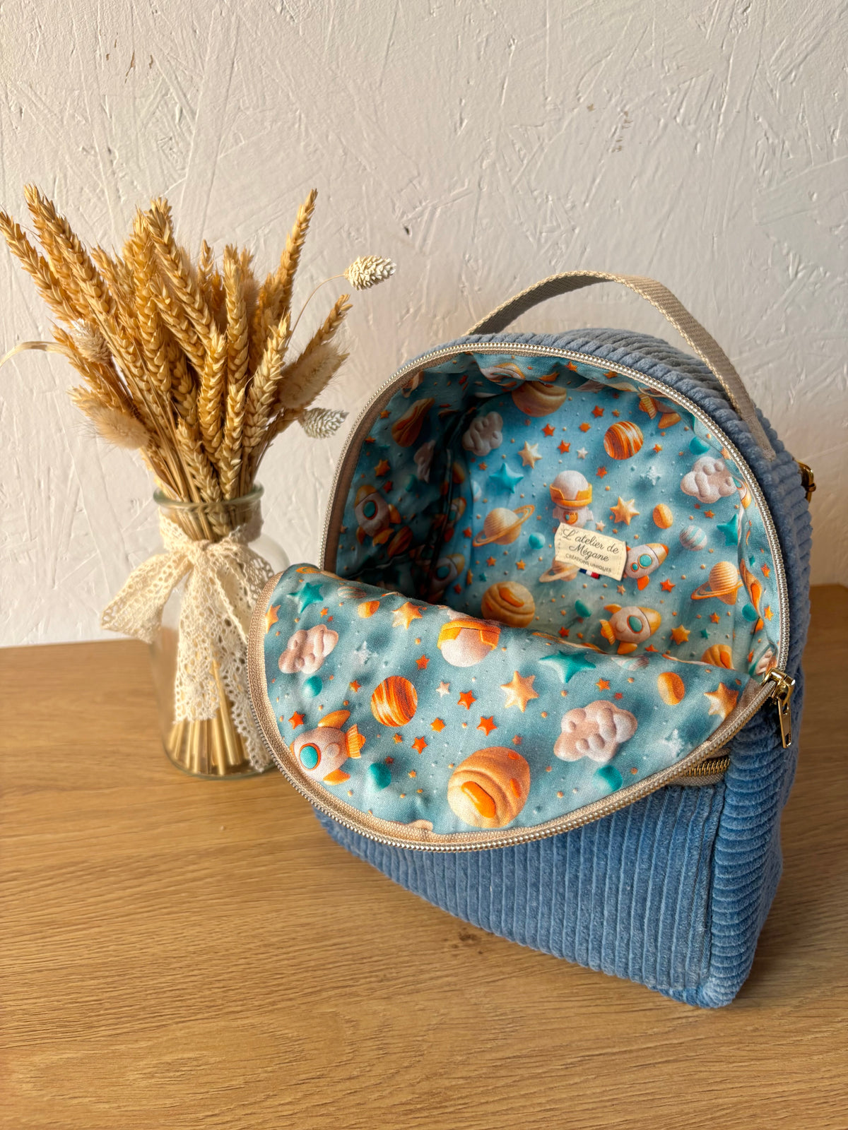 Sac à dos crèche personnalisé – Modèle mini sac Valentine en velours