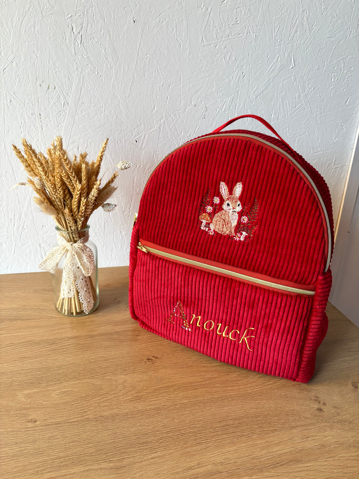 Sac à dos personnalisable maternelle – Modèle Sac Camilia en velours