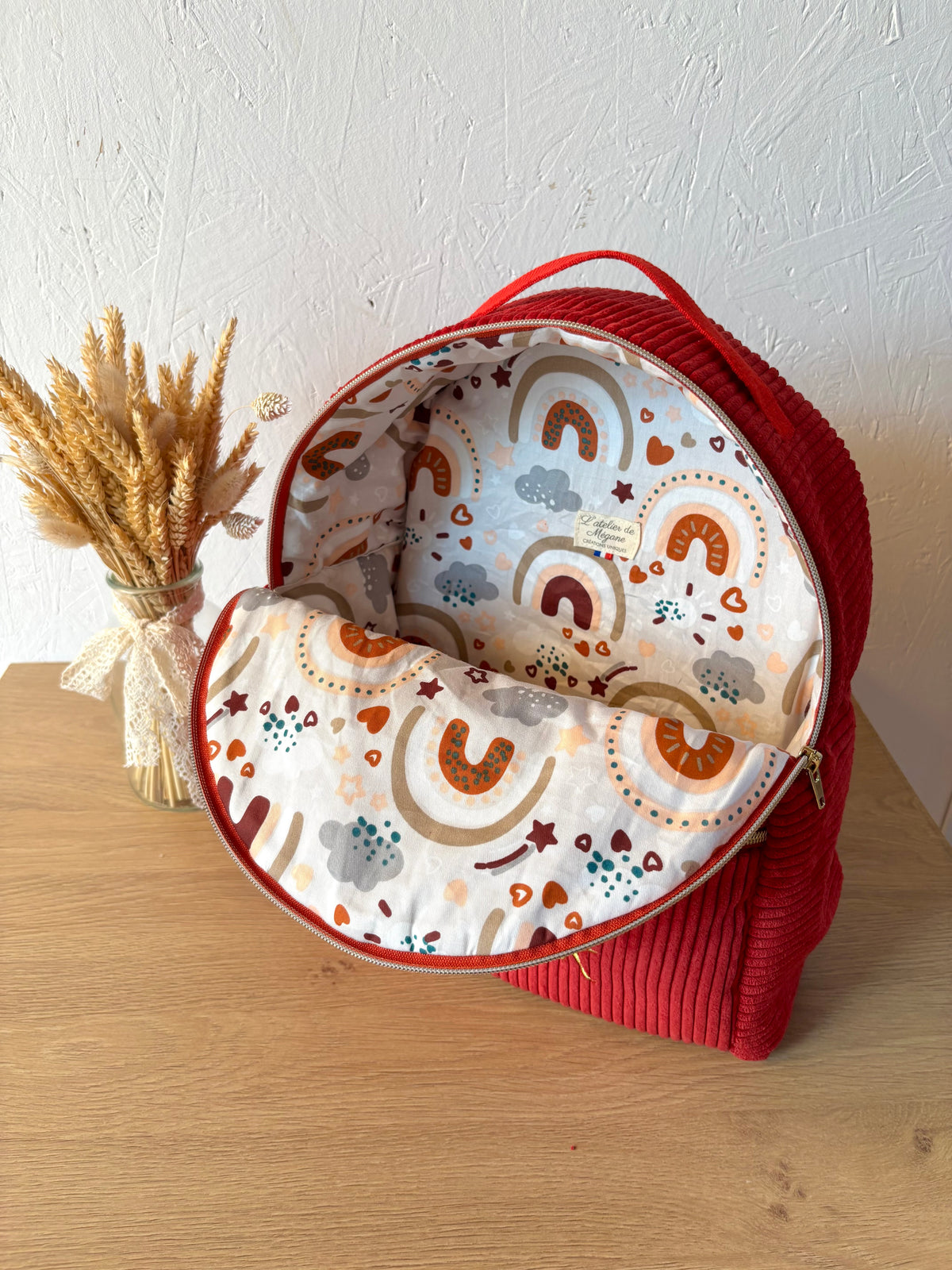 Sac à dos personnalisable maternelle – Modèle Sac Camilia en velours