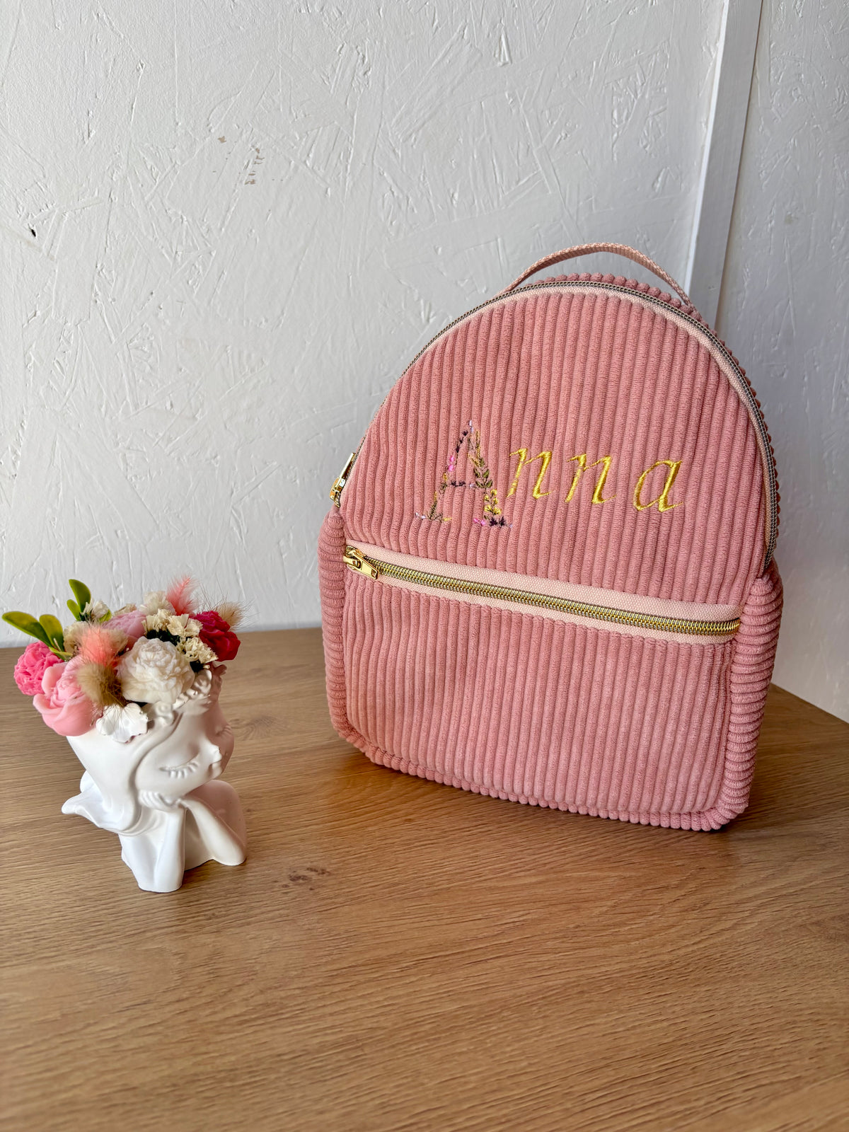 Sac à dos crèche personnalisé – Modèle mini sac Valentine en velours