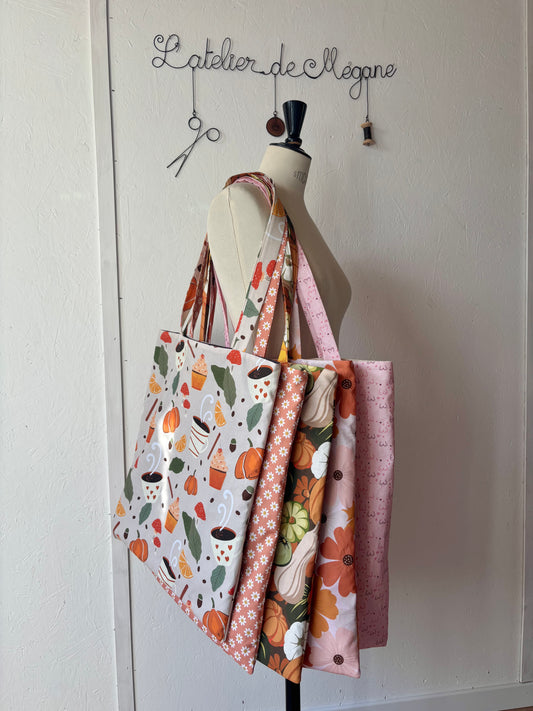 Tote bag en coton à motifs