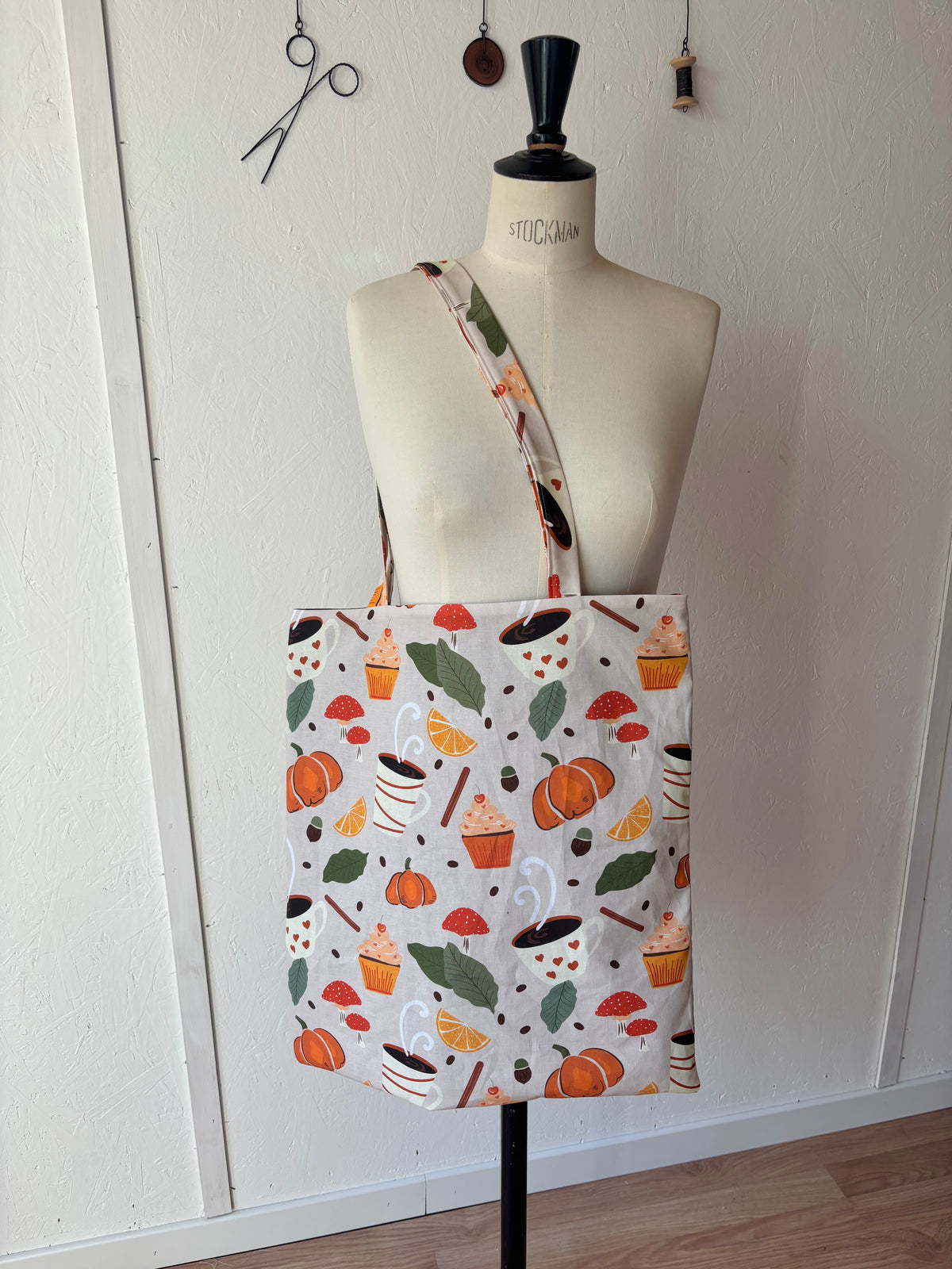 Tote bag en coton à motifs