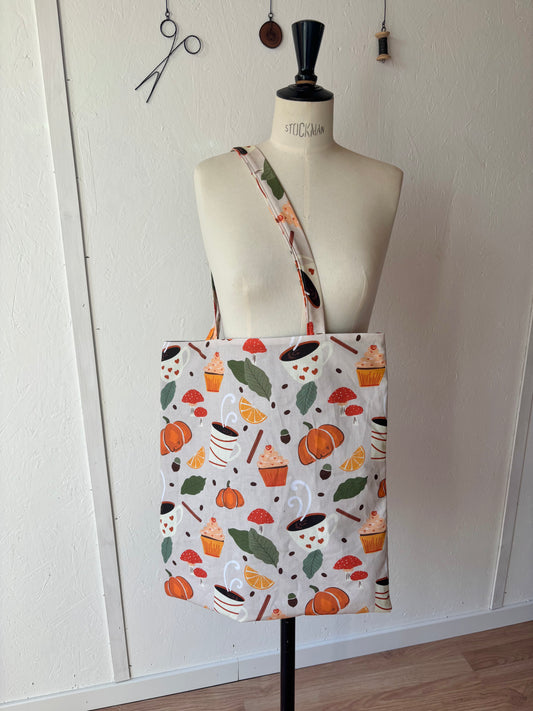 Tote bag en coton à motifs