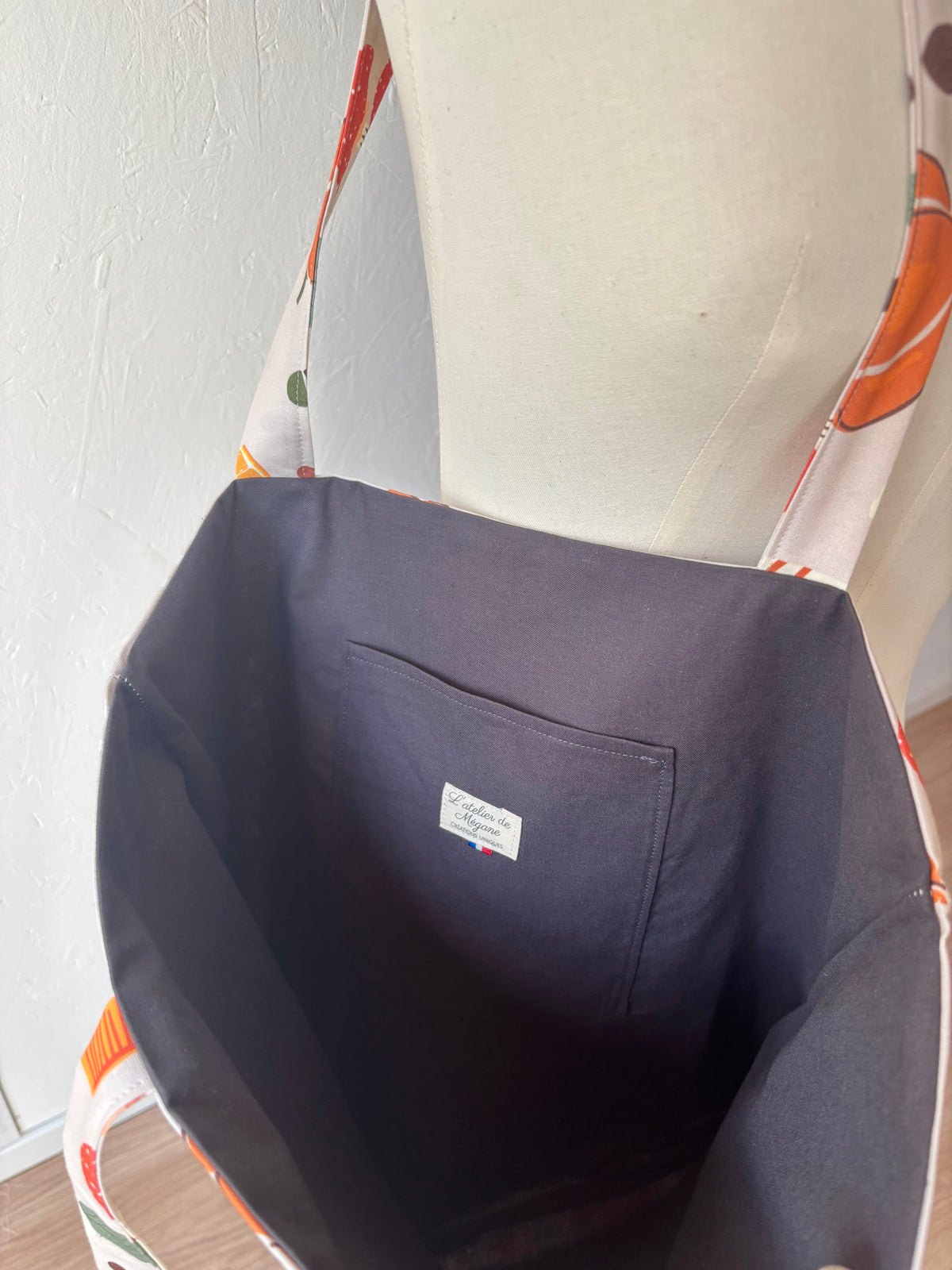 Tote bag en coton à motifs