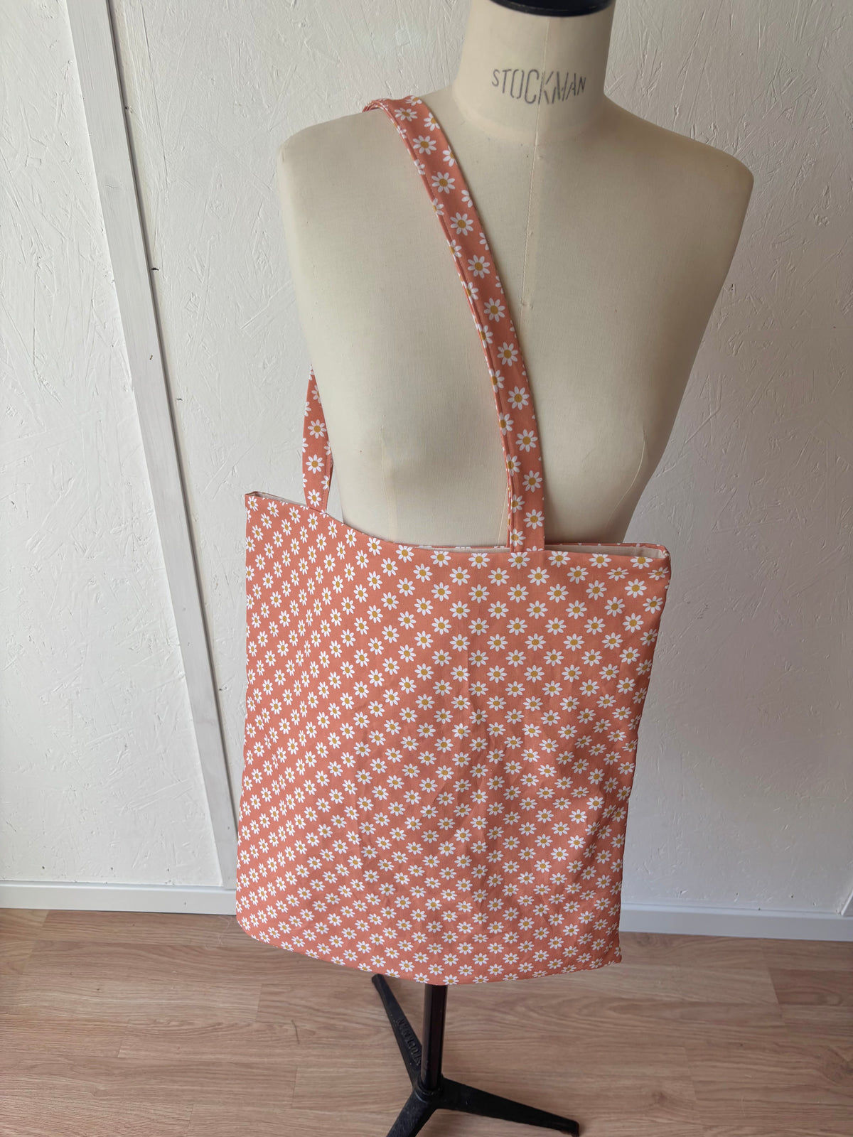Tote bag en coton à motifs