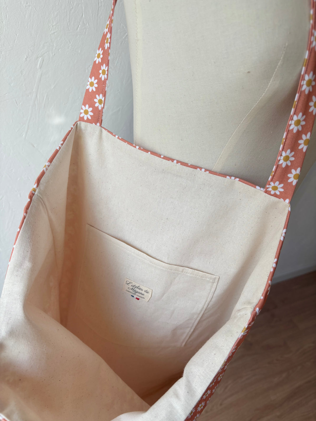 Tote bag en coton à motifs