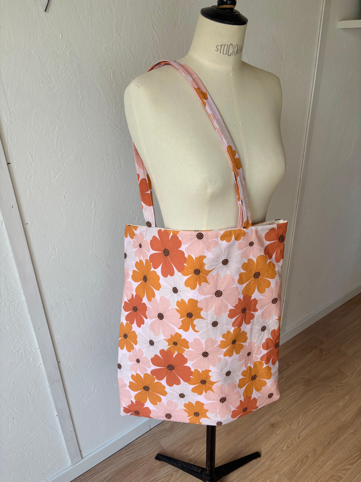 Tote bag en coton à motifs