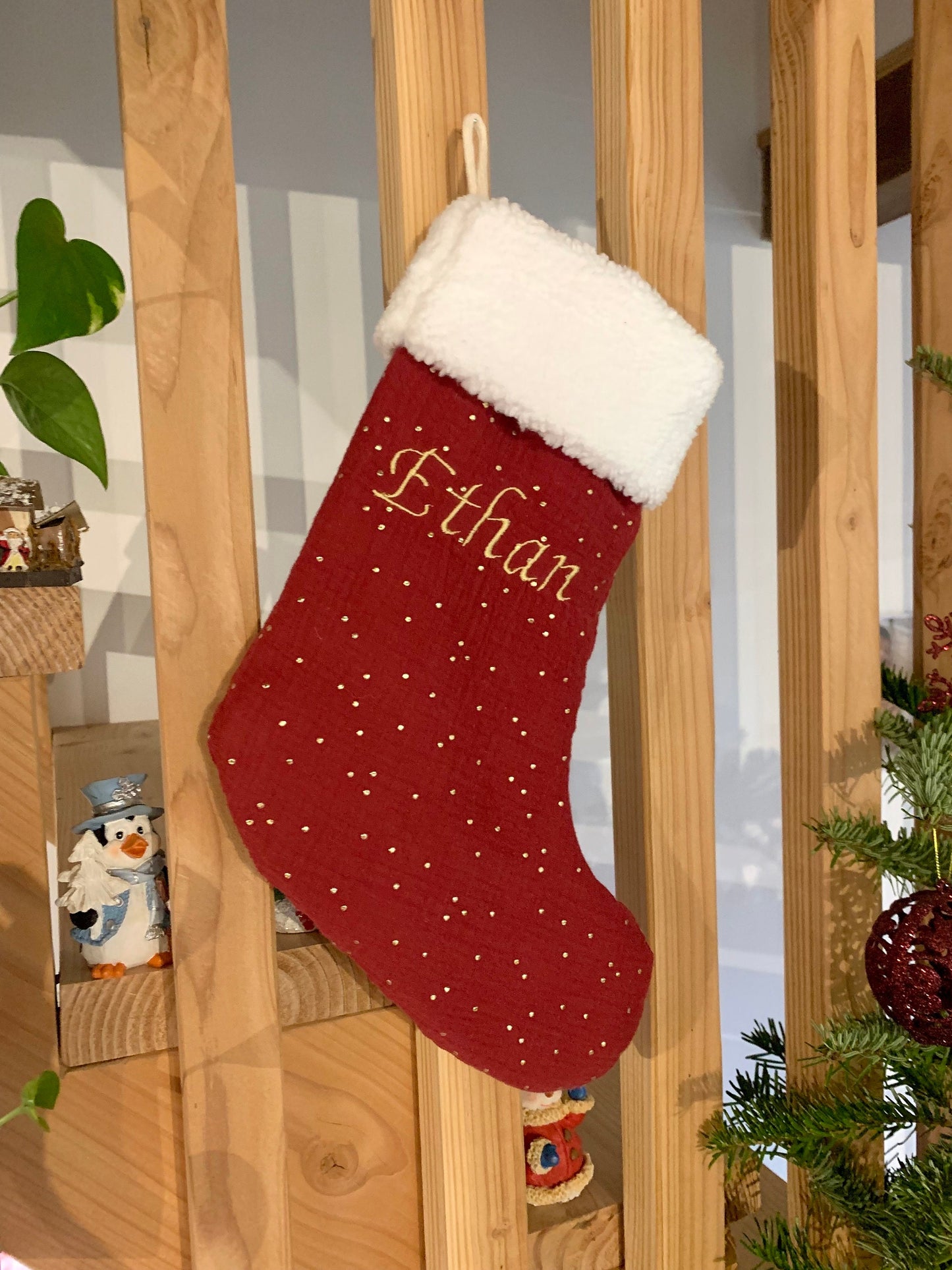 Chaussette de Noël personnalisée brodée du prénom