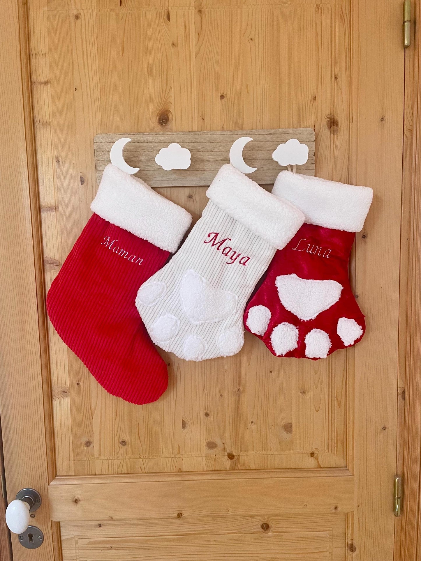 Chaussette de Noël personnalisée brodée du prénom