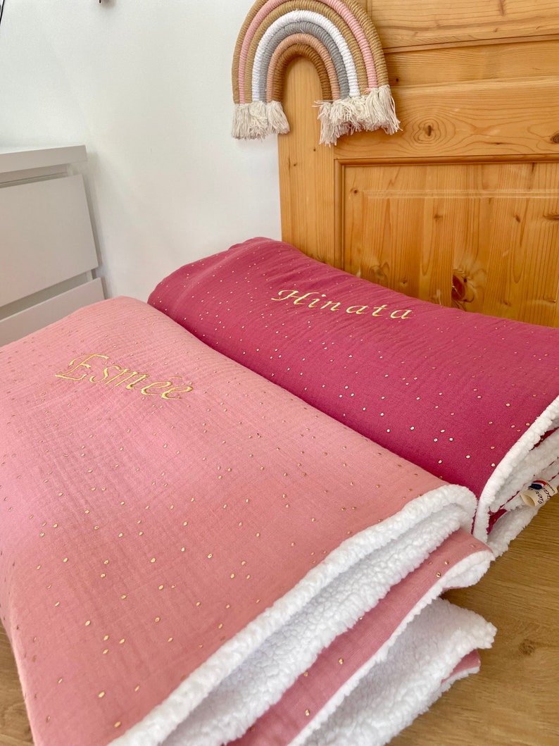 Couverture personnalisée naissance brodée du prénom